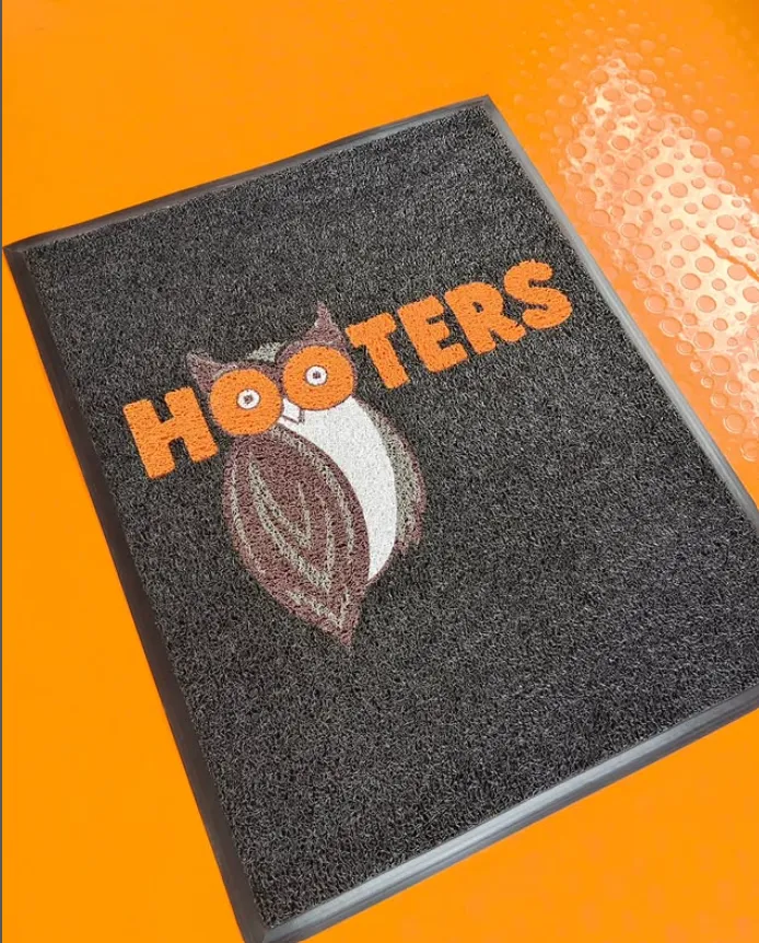 Custom Hooters branded advertising mat
